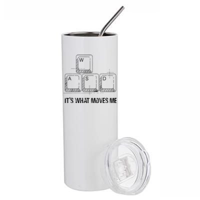 Funny Wasd Its What Moves Me Video Games Gamer Pc Gaming Stainless Steel Tumbler