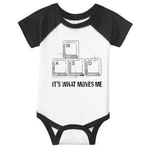 Funny Wasd Its What Moves Me Video Games Gamer Pc Gaming Infant Baby Jersey Bodysuit