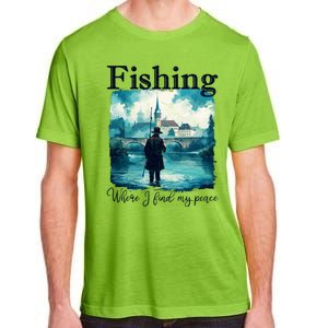 Fishing: Where I Find My Peace Adult ChromaSoft Performance T-Shirt