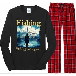 Fishing: Where I Find My Peace Long Sleeve Pajama Set