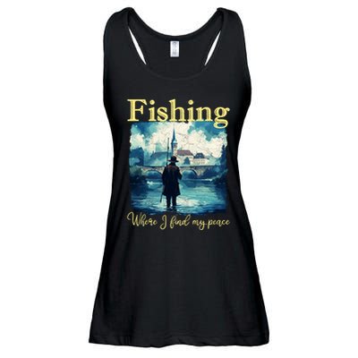 Fishing: Where I Find My Peace Ladies Essential Flowy Tank
