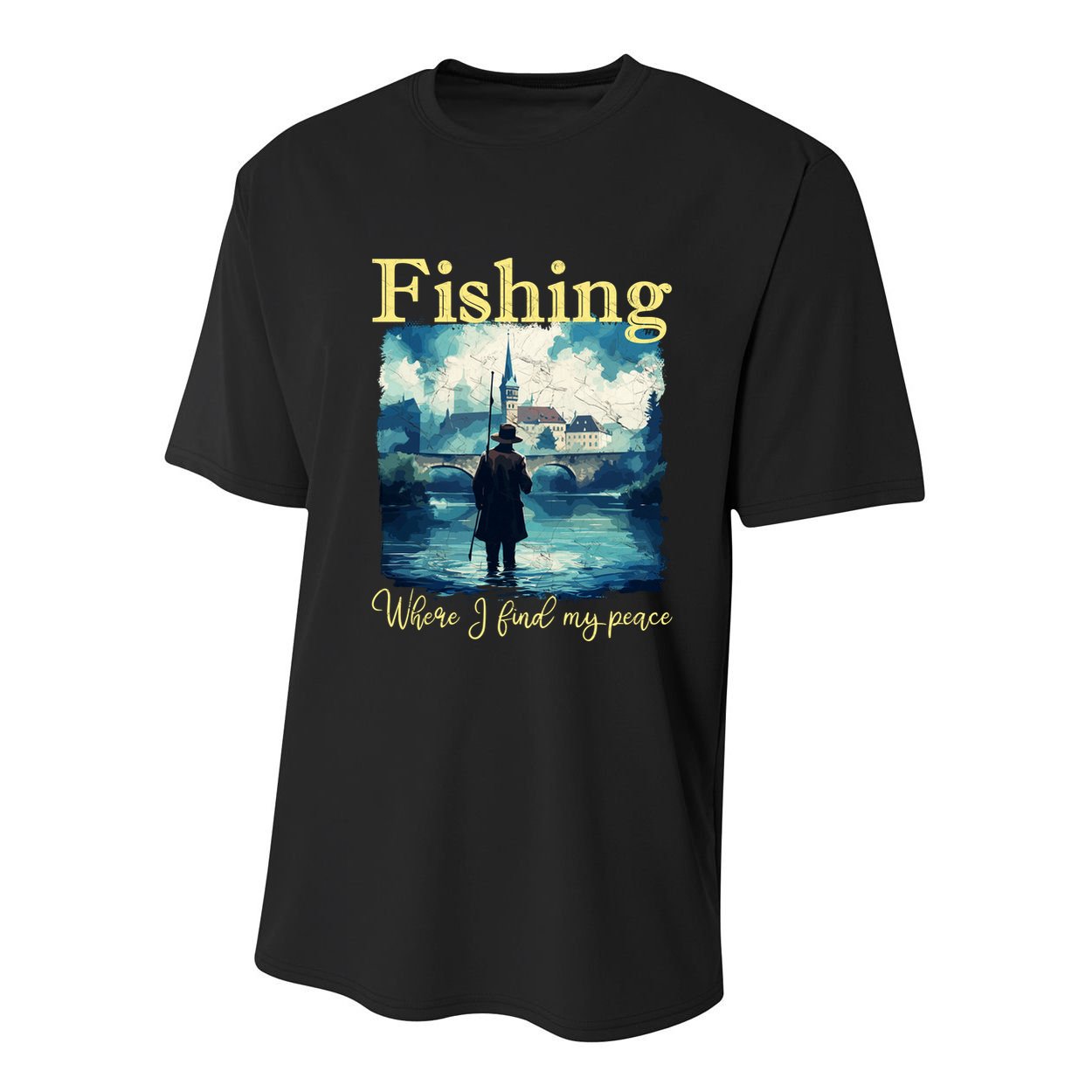 Fishing: Where I Find My Peace Youth Performance Sprint T-Shirt