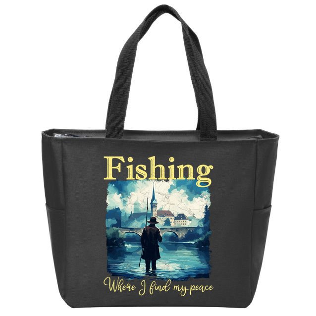Fishing: Where I Find My Peace Zip Tote Bag