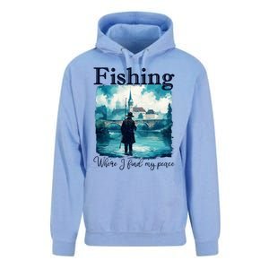 Fishing: Where I Find My Peace Unisex Surf Hoodie