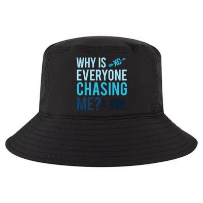 Funny Why Is Everyone Chasing Me Cross Country Gift Xc Coach Gift Cool Comfort Performance Bucket Hat