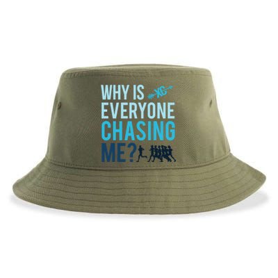 Funny Why Is Everyone Chasing Me Cross Country Gift Xc Coach Gift Sustainable Bucket Hat