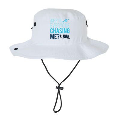 Funny Why Is Everyone Chasing Me Cross Country Gift Xc Coach Gift Legacy Cool Fit Booney Bucket Hat