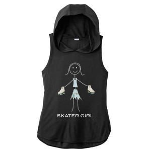 Funny Wo Ice Skating, Girl Figure Skater Ladies PosiCharge Tri-Blend Wicking Draft Hoodie Tank