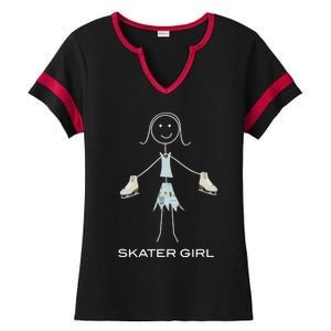 Funny Wo Ice Skating, Girl Figure Skater Ladies Halftime Notch Neck Tee