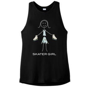 Funny Wo Ice Skating, Girl Figure Skater Ladies PosiCharge Tri-Blend Wicking Tank