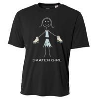 Funny Wo Ice Skating, Girl Figure Skater Cooling Performance Crew T-Shirt