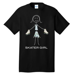 Funny Wo Ice Skating, Girl Figure Skater Tall T-Shirt