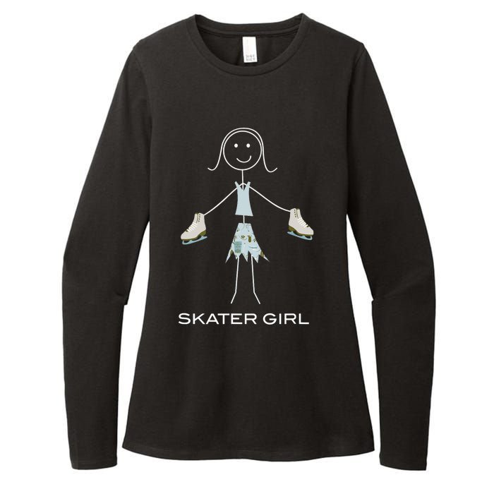 Funny Wo Ice Skating, Girl Figure Skater Womens CVC Long Sleeve Shirt