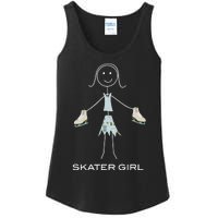 Funny Wo Ice Skating, Girl Figure Skater Ladies Essential Tank