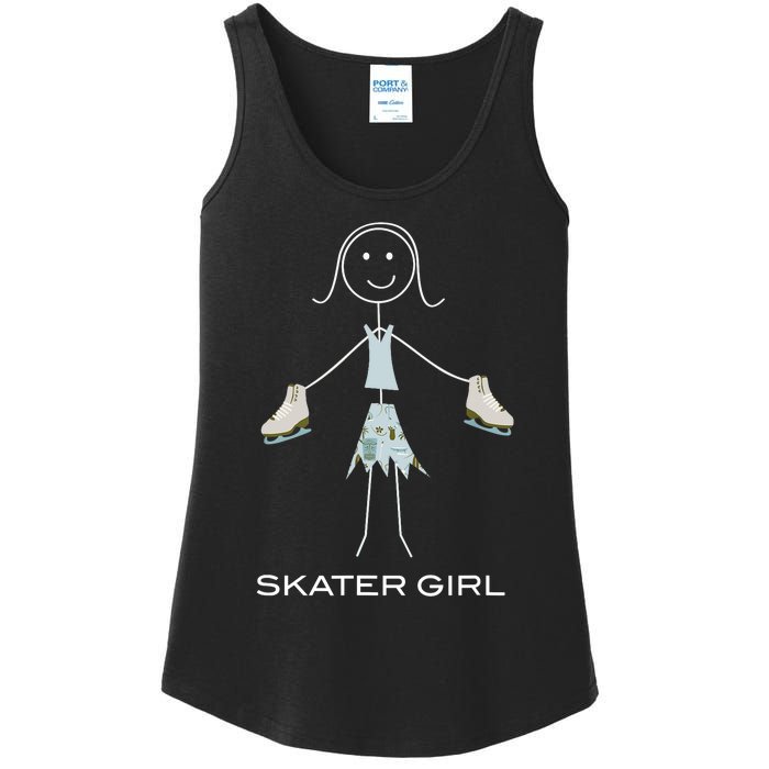 Funny Wo Ice Skating, Girl Figure Skater Ladies Essential Tank