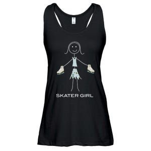 Funny Wo Ice Skating, Girl Figure Skater Ladies Essential Flowy Tank