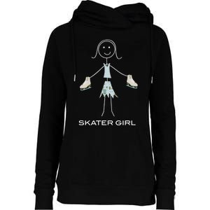 Funny Wo Ice Skating, Girl Figure Skater Womens Funnel Neck Pullover Hood