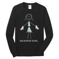 Funny Wo Ice Skating, Girl Figure Skater Tall Long Sleeve T-Shirt