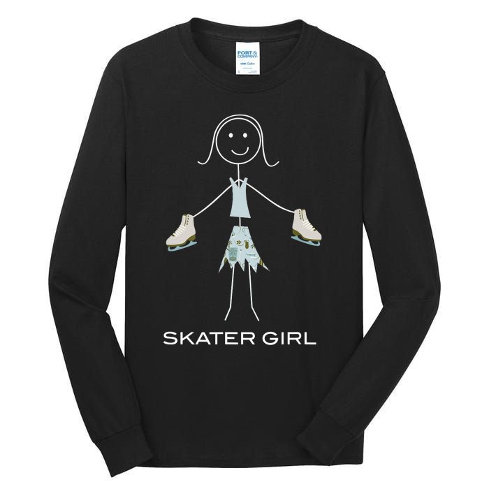 Funny Wo Ice Skating, Girl Figure Skater Tall Long Sleeve T-Shirt