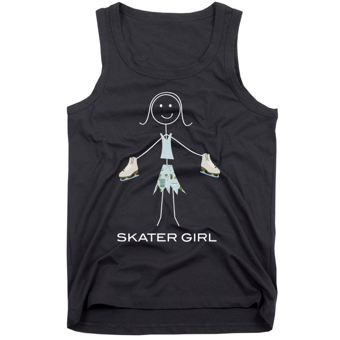 Funny Wo Ice Skating, Girl Figure Skater Tank Top