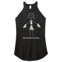 Funny Wo Ice Skating, Girl Figure Skater Women's Perfect Tri Rocker Tank