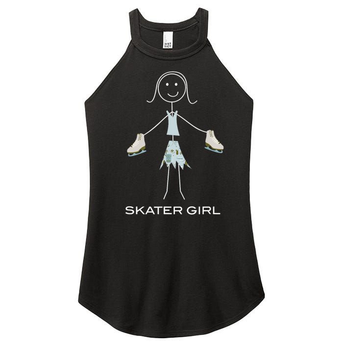 Funny Wo Ice Skating, Girl Figure Skater Women's Perfect Tri Rocker Tank