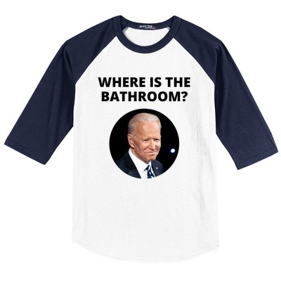 Funny Where Is The Bathroom Joe Bidem Baseball Sleeve Shirt