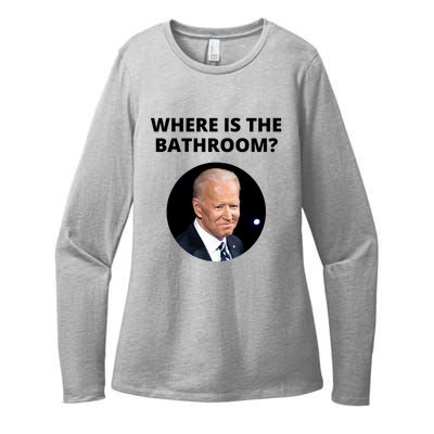 Funny Where Is The Bathroom Joe Bidem Womens CVC Long Sleeve Shirt