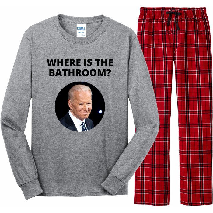 Funny Where Is The Bathroom Joe Bidem Long Sleeve Pajama Set