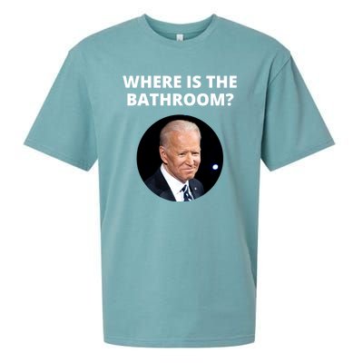 Funny Where Is The Bathroom Joe Bidem Sueded Cloud Jersey T-Shirt