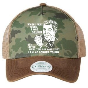 Funny When I Was Young I Was Stupid Legacy Tie Dye Trucker Hat