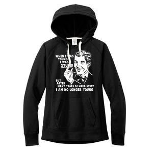 Funny When I Was Young I Was Stupid Women's Fleece Hoodie