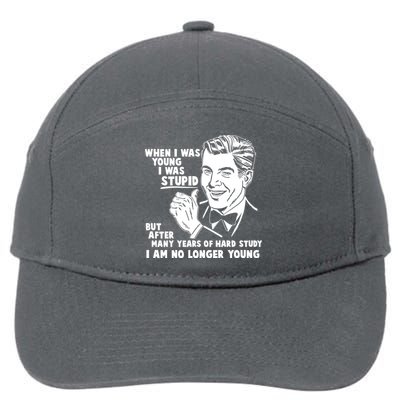 Funny When I Was Young I Was Stupid 7-Panel Snapback Hat