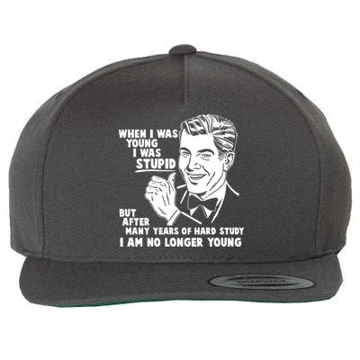 Funny When I Was Young I Was Stupid Wool Snapback Cap