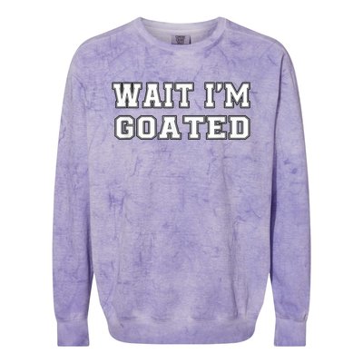 Funny Wait Im Goated Funny Sarcasm Colorblast Crewneck Sweatshirt