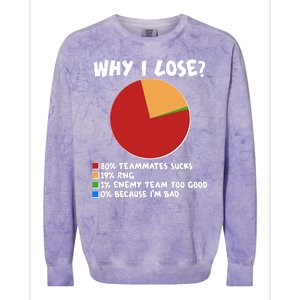 Funny Why I Lose Video Gamer Chart Colorblast Crewneck Sweatshirt