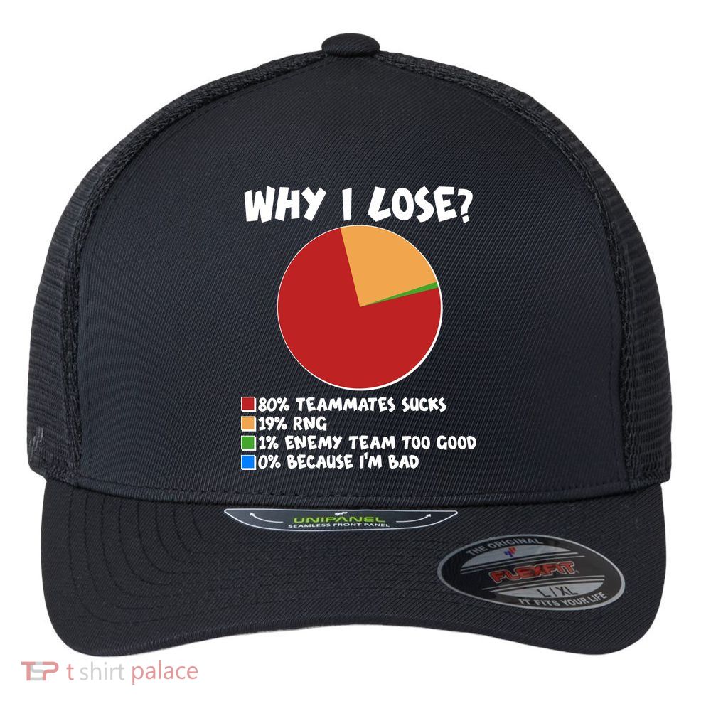Funny Why I Lose Video Gamer Chart Flexfit Unipanel Trucker Cap