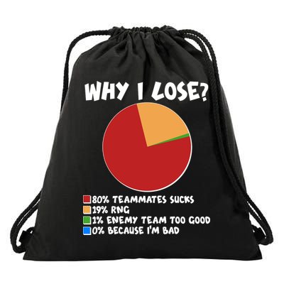 Funny Why I Lose Video Gamer Chart Drawstring Bag