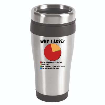 Funny Why I Lose Video Gamer Chart 16oz Travel Tumbler