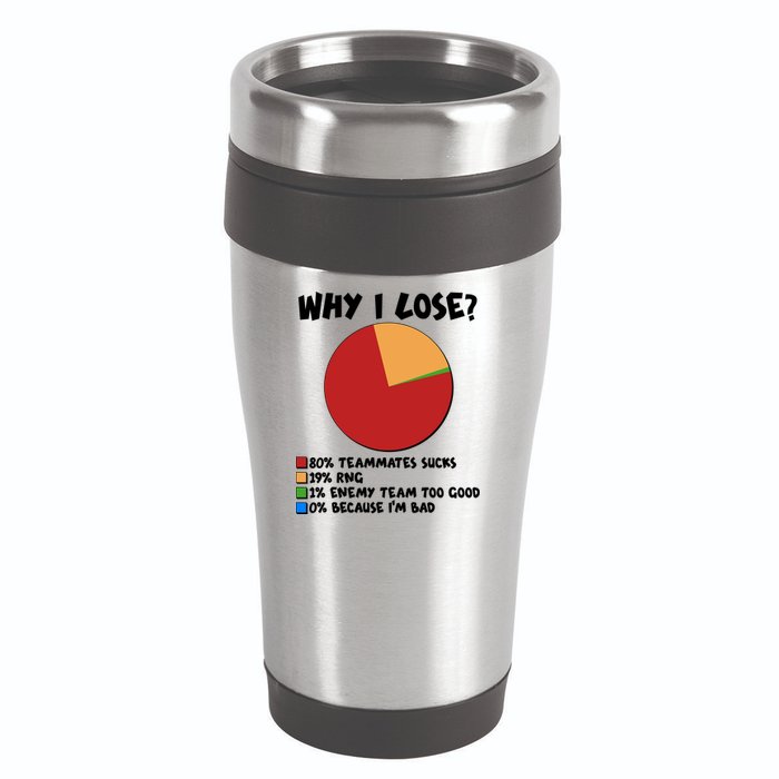 Funny Why I Lose Video Gamer Chart 16oz Travel Tumbler