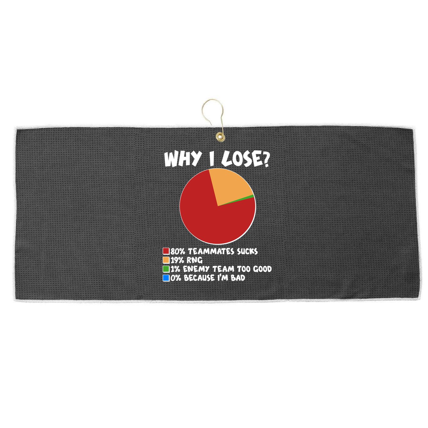 Funny Why I Lose Video Gamer Chart Large Microfiber Waffle Golf Towel