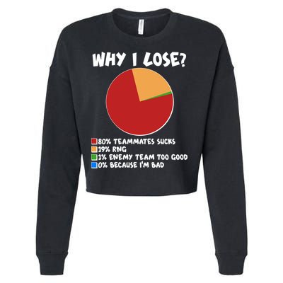 Funny Why I Lose Video Gamer Chart Cropped Pullover Crew