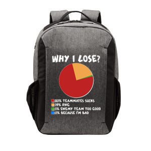 Funny Why I Lose Video Gamer Chart Vector Backpack