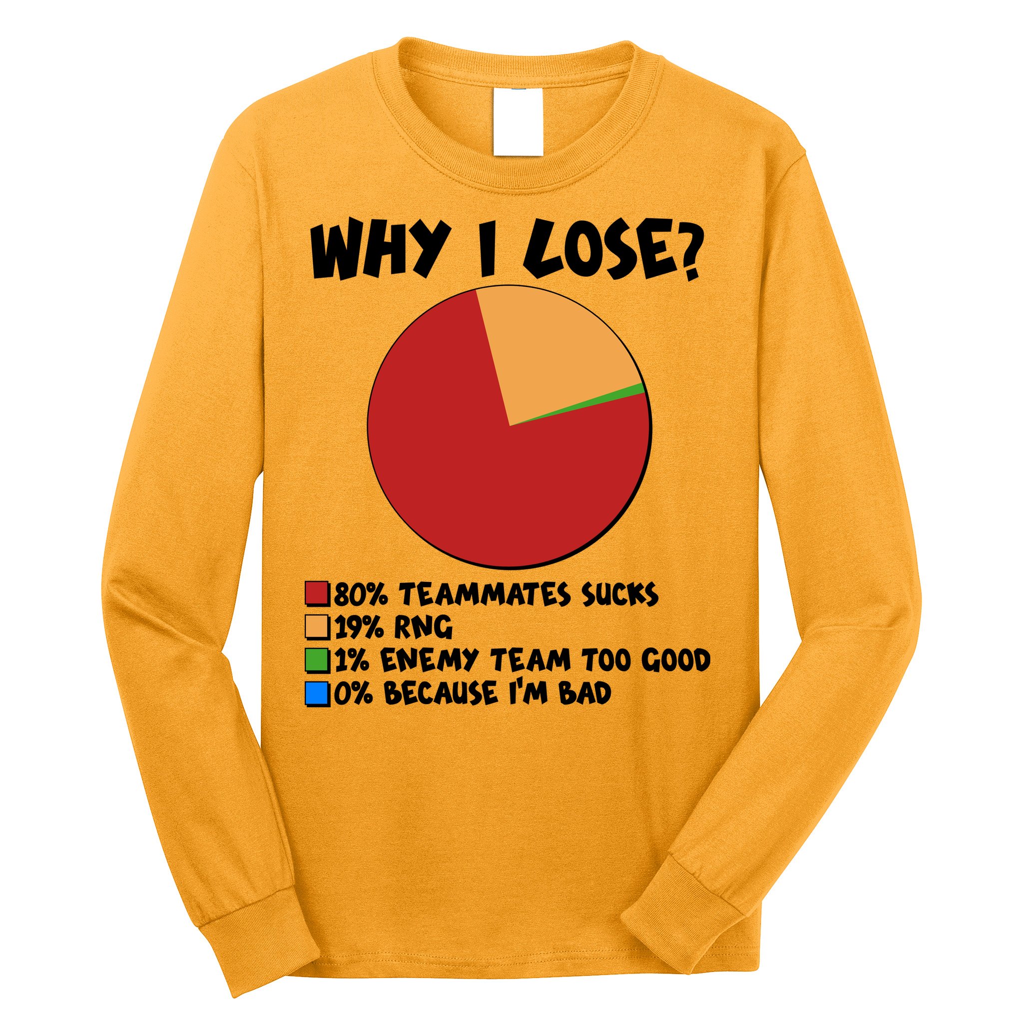 Funny Why I Lose Video Gamer Chart Long Sleeve Shirt