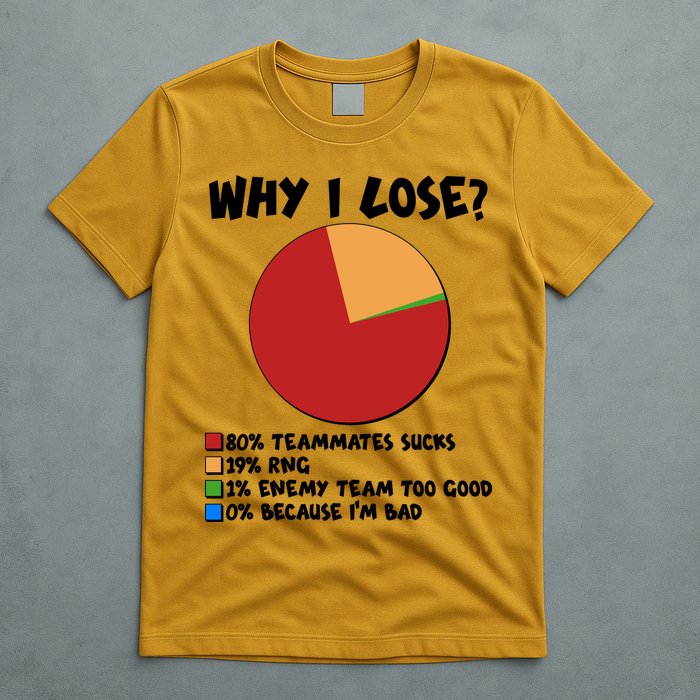 Funny Why I Lose Video Gamer Chart T-Shirt