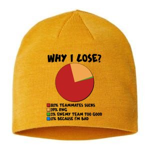 Funny Why I Lose Video Gamer Chart Sustainable Beanie