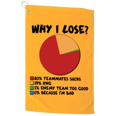 Funny Why I Lose Video Gamer Chart Golf Towel