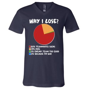 Funny Why I Lose Video Gamer Chart V-Neck T-Shirt