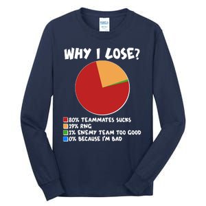 Funny Why I Lose Video Gamer Chart Tall Long Sleeve T-Shirt