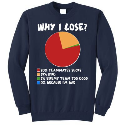 Funny Why I Lose Video Gamer Chart Tall Sweatshirt